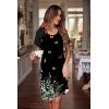image:imageEkouaer Womens Nightgown Short Sleeve Night Dress Printed Sleepwear Soft Sleep Shirt S3XLBlack Butterfly Floral Print