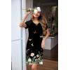 image:imageEkouaer Womens Nightgown Short Sleeve Night Dress Printed Sleepwear Soft Sleep Shirt S3XLBlack Butterfly Floral Print