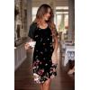 image:imageEkouaer Womens Nightgown Short Sleeve Night Dress Printed Sleepwear Soft Sleep Shirt S3XLBlack Floral Print