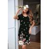image:imageEkouaer Womens Nightgown Short Sleeve Night Dress Printed Sleepwear Soft Sleep Shirt S3XLBlack Floral Print
