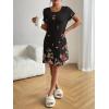 image:imageEkouaer Womens Nightgown Short Sleeve Night Dress Printed Sleepwear Soft Sleep Shirt S3XLBlack Flower