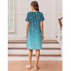 image:imageEkouaer Womens Nightgown Short Sleeve Night Dress Printed Sleepwear Soft Sleep Shirt S3XLCyan Vine