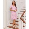 image:imageEkouaer Womens Nightgown Short Sleeve Night Dress Printed Sleepwear Soft Sleep Shirt S3XLPink Floral