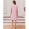 image:imageEkouaer Womens Nightgown Short Sleeve Night Dress Printed Sleepwear Soft Sleep Shirt S3XLPink Floral