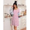 image:imageEkouaer Womens Nightgown Short Sleeve Night Dress Printed Sleepwear Soft Sleep Shirt S3XLPink Floral
