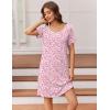 image:imageEkouaer Womens Nightgown Short Sleeve Night Dress Printed Sleepwear Soft Sleep Shirt S3XLPink Floral