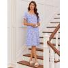 image:imageEkouaer Womens Nightgown Short Sleeve Night Dress Printed Sleepwear Soft Sleep Shirt S3XLPurple Point