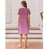 image:imageEkouaer Womens Nightgown Short Sleeve Night Dress Printed Sleepwear Soft Sleep Shirt S3XLPurple Vine