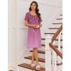 image:imageEkouaer Womens Nightgown Short Sleeve Night Dress Printed Sleepwear Soft Sleep Shirt S3XLPurple Vine