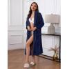image:imageEkouaer Womens Robe Long Plush Soft Bathrobe Jacquard Color Block Robes Shawl Collar Sleepwear with Pockets SXXLBlue Purple