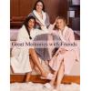 image:imageEkouaer Womens Robe Long Plush Soft Bathrobe Jacquard Color Block Robes Shawl Collar Sleepwear with Pockets SXXLC Pink