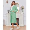image:imageEkouaer Womens Robe Long Plush Soft Bathrobe Jacquard Color Block Robes Shawl Collar Sleepwear with Pockets SXXLGrey Green