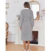 image:imageEkouaer Womens Robe Long Plush Soft Bathrobe Jacquard Color Block Robes Shawl Collar Sleepwear with Pockets SXXLLight Grey