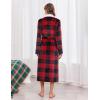 image:imageEkouaer Womens Robe Long Plush Soft Bathrobe Jacquard Color Block Robes Shawl Collar Sleepwear with Pockets SXXLRed Black Plaid