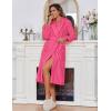 image:imageEkouaer Womens Robe Long Plush Soft Bathrobe Jacquard Color Block Robes Shawl Collar Sleepwear with Pockets SXXLRose Pink