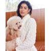 image:imageEkouaer Womens Robe Long Plush Soft Bathrobe Jacquard Color Block Robes Shawl Collar Sleepwear with Pockets SXXLWhite