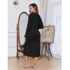 image:imageEkouaer Womens Robes Lightweight Soft Knit Bathrobe Full Length Sleepwear with Pockets Ladies Loungewear S3XLBlack