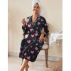 image:imageEkouaer Womens Robes Lightweight Soft Knit Bathrobe Full Length Sleepwear with Pockets Ladies Loungewear S3XLBlack Heart