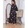 image:imageEkouaer Womens Robes Lightweight Soft Knit Bathrobe Full Length Sleepwear with Pockets Ladies Loungewear S3XLBlack Heart