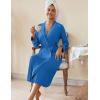 image:imageEkouaer Womens Robes Lightweight Soft Knit Bathrobe Full Length Sleepwear with Pockets Ladies Loungewear S3XLBlue