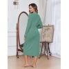 image:imageEkouaer Womens Robes Lightweight Soft Knit Bathrobe Full Length Sleepwear with Pockets Ladies Loungewear S3XLCeladon Green