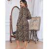 image:imageEkouaer Womens Robes Lightweight Soft Knit Bathrobe Full Length Sleepwear with Pockets Ladies Loungewear S3XLLeopard