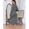 image:imageEkouaer Womens Robes Lightweight Soft Knit Bathrobe Full Length Sleepwear with Pockets Ladies Loungewear S3XLMedium Gray