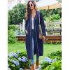 image:imageEkouaer Womens Robes Lightweight Soft Knit Bathrobe Full Length Sleepwear with Pockets Ladies Loungewear S3XLNavy Blue