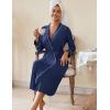 image:imageEkouaer Womens Robes Lightweight Soft Knit Bathrobe Full Length Sleepwear with Pockets Ladies Loungewear S3XLNavy Blue