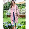 image:imageEkouaer Womens Robes Lightweight Soft Knit Bathrobe Full Length Sleepwear with Pockets Ladies Loungewear S3XLPink Stripe Teddy Bear