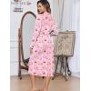 image:imageEkouaer Womens Robes Lightweight Soft Knit Bathrobe Full Length Sleepwear with Pockets Ladies Loungewear S3XLPink Stripe Teddy Bear