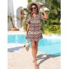 image:imageEkouaer Womens Swimsuit Coverup Short Sleeve Bathing Suit Cover Up V Neck Beach Cover Up Dress Vacation Outfits 2026Ethnic Print