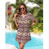 image:imageEkouaer Womens Swimsuit Coverup Short Sleeve Bathing Suit Cover Up V Neck Beach Cover Up Dress Vacation Outfits 2026Ethnic Print