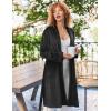 image:imageEkouaer Womens Velour Bathrobe  Knee Length Warm Plush Long Sleeve Lounge RobeBlack