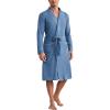 image:imageEkouaer Mens Robes Lightweight Waffle Knit Kimono Bathrobe Long Sleeve Sleepwear Soft Knee Length Robe with Pockets S3XLNavy