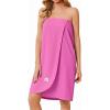 image:imageEkouaer Waffle Robes For Women Bath Wrap Lightweight Shower Wrap 2026 Knee Length Spa Robe with Adjustable Closure SXLHot Pink