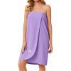 image:imageEkouaer Waffle Robes For Women Bath Wrap Lightweight Shower Wrap 2026 Knee Length Spa Robe with Adjustable Closure SXLLavender