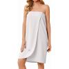 image:imageEkouaer Waffle Robes For Women Bath Wrap Lightweight Shower Wrap 2026 Knee Length Spa Robe with Adjustable Closure SXLWhite