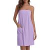 image:imageEkouaer Waffle Robes For Women Bath Wraps Lightweight Knee Length Soft Shower Robe with Pocket SLLavender