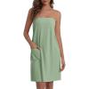 image:imageEkouaer Waffle Robes For Women Bath Wraps Lightweight Knee Length Soft Shower Robe with Pocket SLMint Green