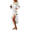image:imageEkouaer Women Kimono Robes Full Length Knit Bathrobe Lightweight Soft Sleepwear Vneck Casual Ladies Loungewear SXXLWhite  Evil Eye