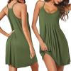 image:imageEkouaer Women Nightgowns Sleeveless Sleepwear Spaghetti Strap Racerback Pajama Dress Nightshirt SXXLArmy Green