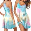 image:imageEkouaer Women Nightgowns Sleeveless Sleepwear Spaghetti Strap Racerback Pajama Dress Nightshirt SXXLPink Tie Dye