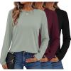 3pcs Black / Wine Red / Light Green