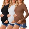3pcs Black / Light Brown / White