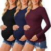 3pcs Black / Navy / Burgundy Red
