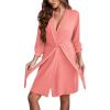 image:imageEkouaer Womens Robe Lightweight Knit Bathrobe Summer Soft Knee Length Robes 34 Sleeve Sleepwear with Side Pockets Orange Pink M