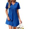 image:imageEkouaer Womens Swimsuit Coverup Short Sleeve Bathing Suit Cover Up V Neck Beach Cover Up Dress Vacation Outfits 2026Royal Blue