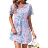 image:imageEkouaer Womens Swimsuit Coverup Short Sleeve Bathing Suit Cover Up V Neck Beach Cover Up Dress Vacation Outfits 2026Watercolor Print