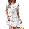 image:imageEkouaer Womens Swimsuit Coverup Short Sleeve Bathing Suit Cover Up V Neck Beach Cover Up Dress Vacation Outfits 2026White Floral